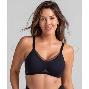 HONEYLOVE Liftwear Crossover Bra Black Size XL Wireless Removeable Pads Smooth